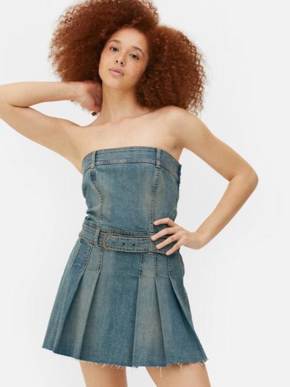 Y2K strapless denim skater dress size 6 US